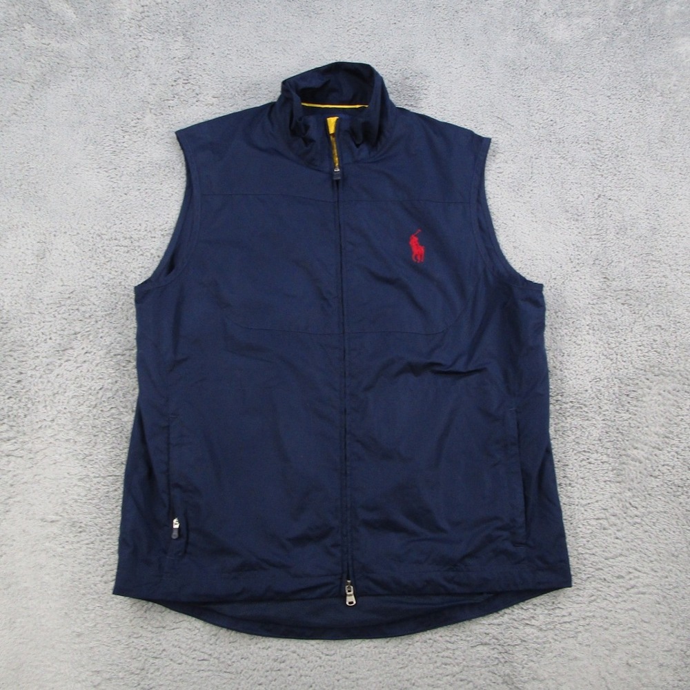 Polo Golf Ralph Lauren Vest Mens Medium Navy Blue The Open 2010 St Andrews Zip